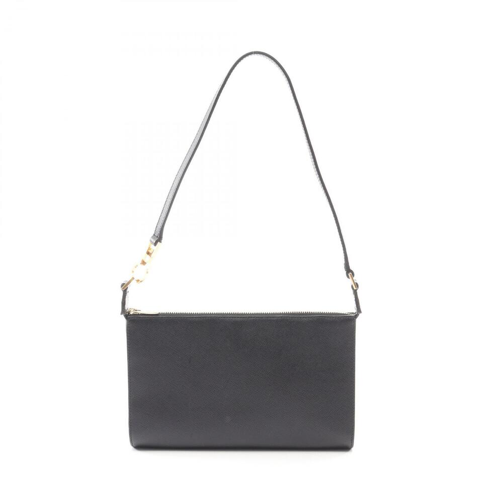 Salvatore Ferragamo Gancini Shoulder Bag Leather Black